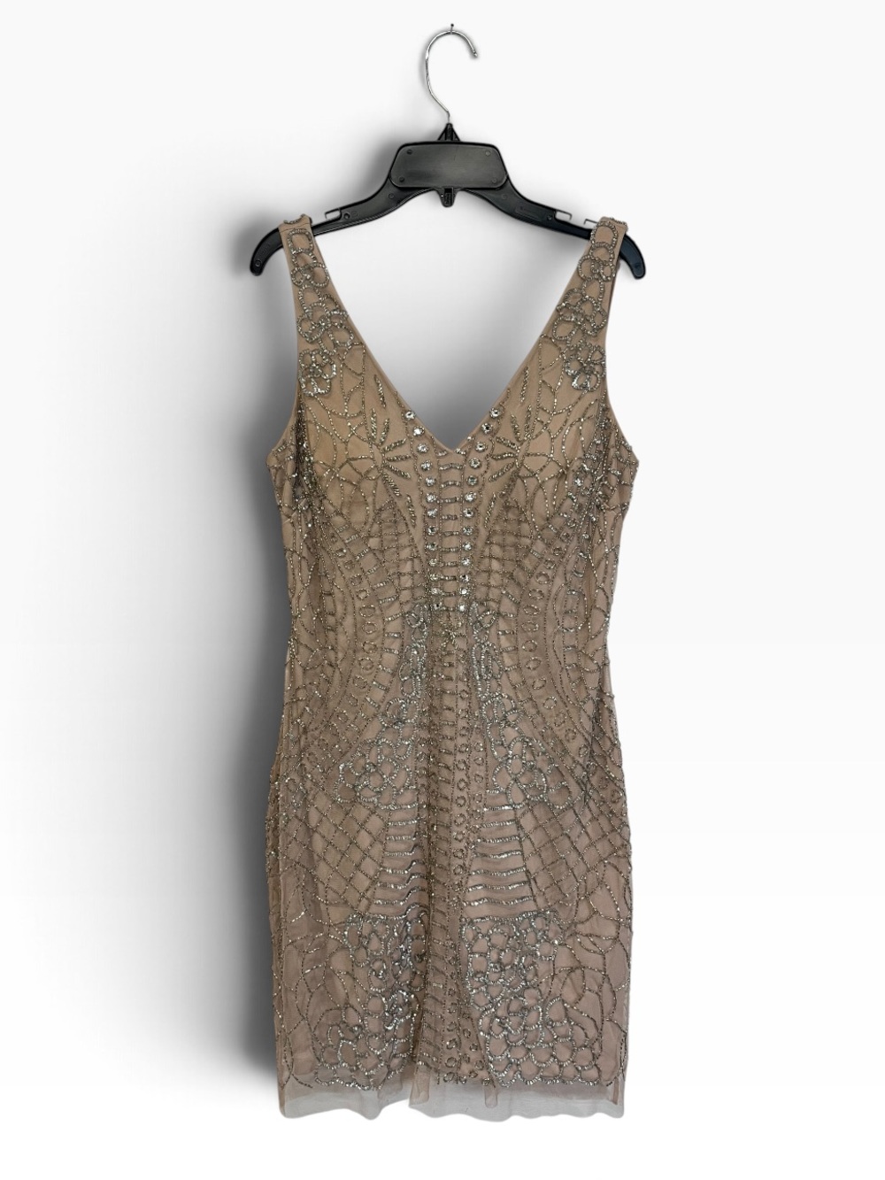 Aidan Mattox | Blush Pink Beaded Mini Dress 4
